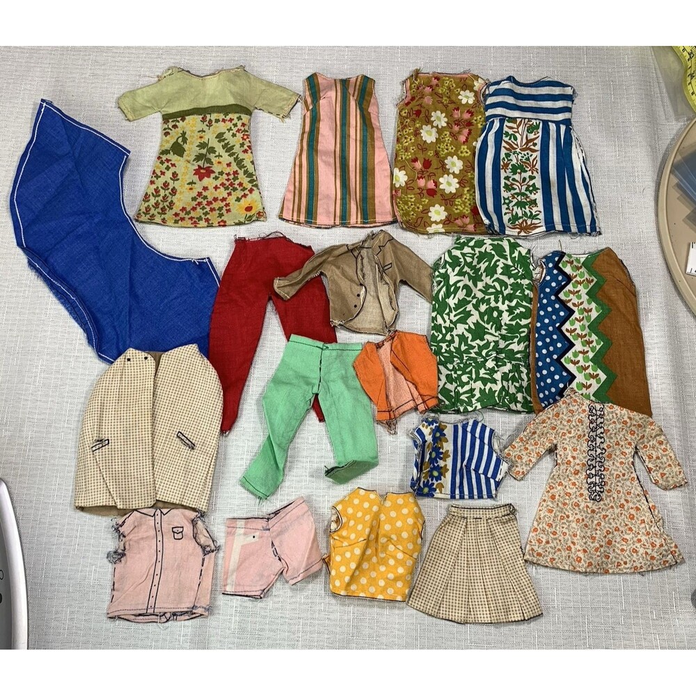 Vintage Barbie Doll Cut And Sew Clothing Lot Mod Fashion Learn To Sew Collectibl